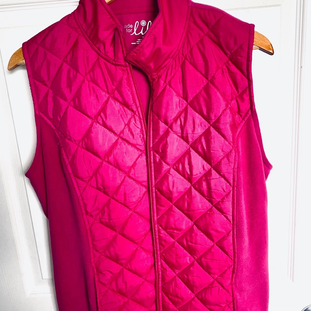 Dark Pink Quilted Vest